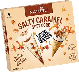 Glasstrut Salty Caramel Soft Core Vegansk 4-p Naturli'