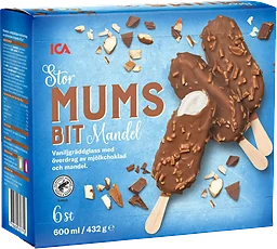 Glasspinnar Mumsbit mandel stor 6-p ICA