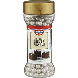 Bakdekoration Silver pearls Chocolate 52g Dr. Oetker